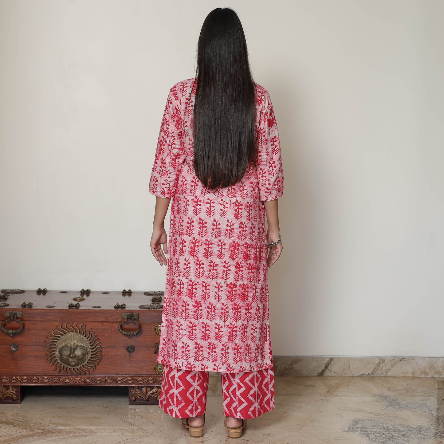 Batik Kurta with Palazzo & Dupatta Set