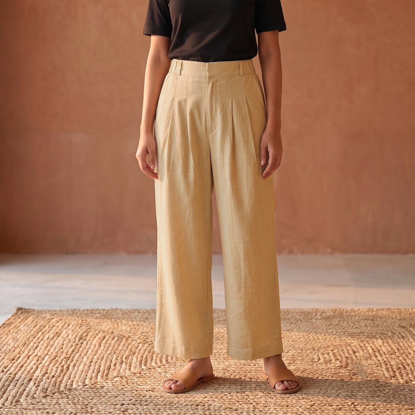 Flex Cotton Elasticated Plain Pant for Women 05