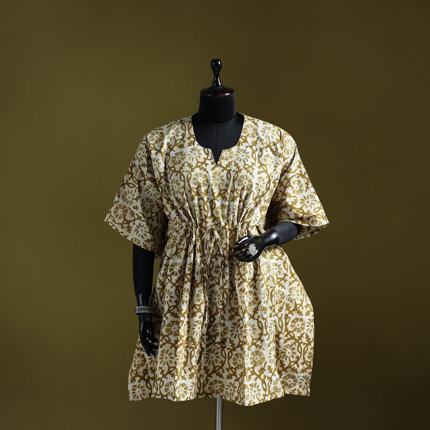 Hand batik cotton medium kaftan 28 - handcrafted