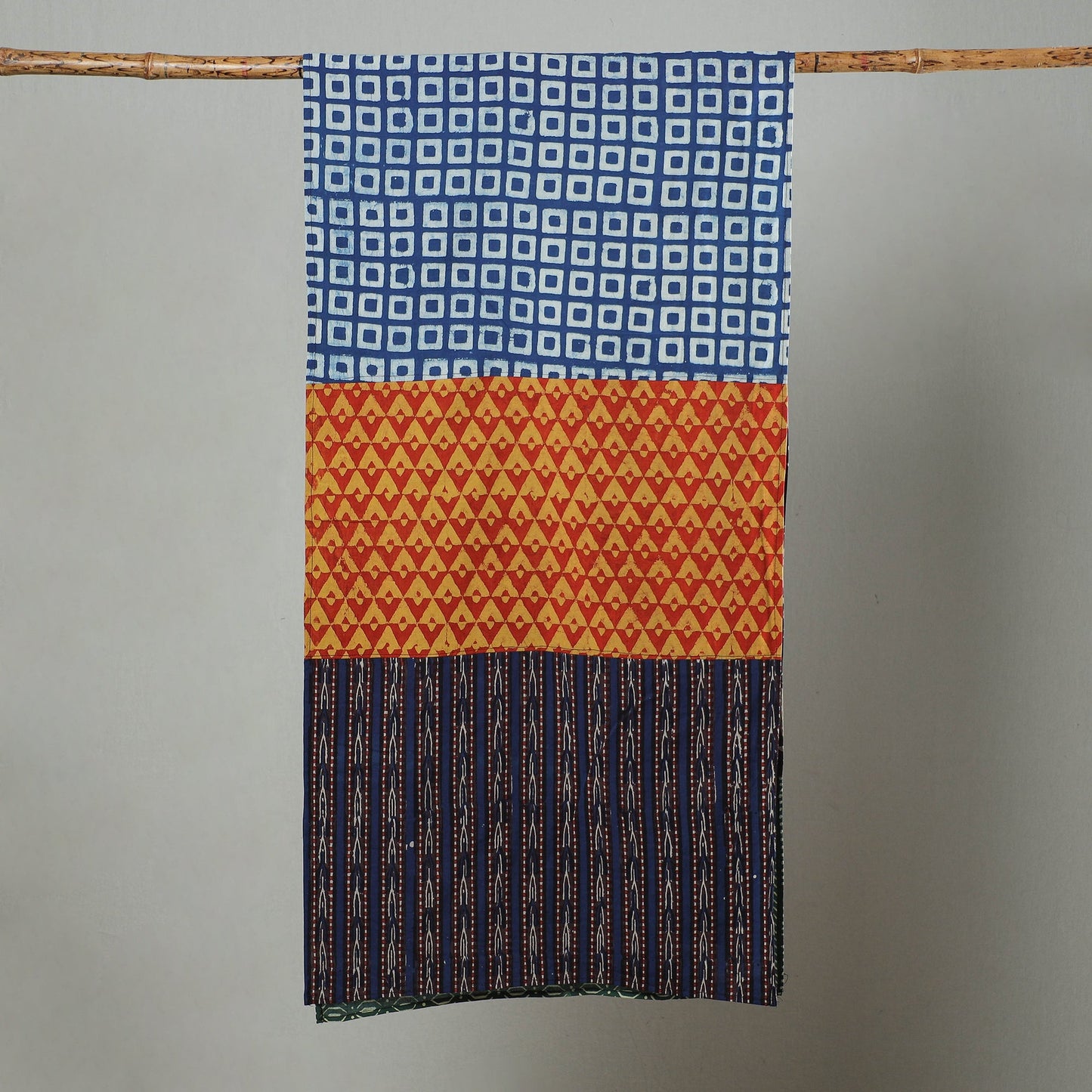  Patchwork Cotton Block Printed Stole 01 