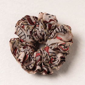  Kalamkari Block Printed Cotton Elastic Rubber Band/Scrunchie 