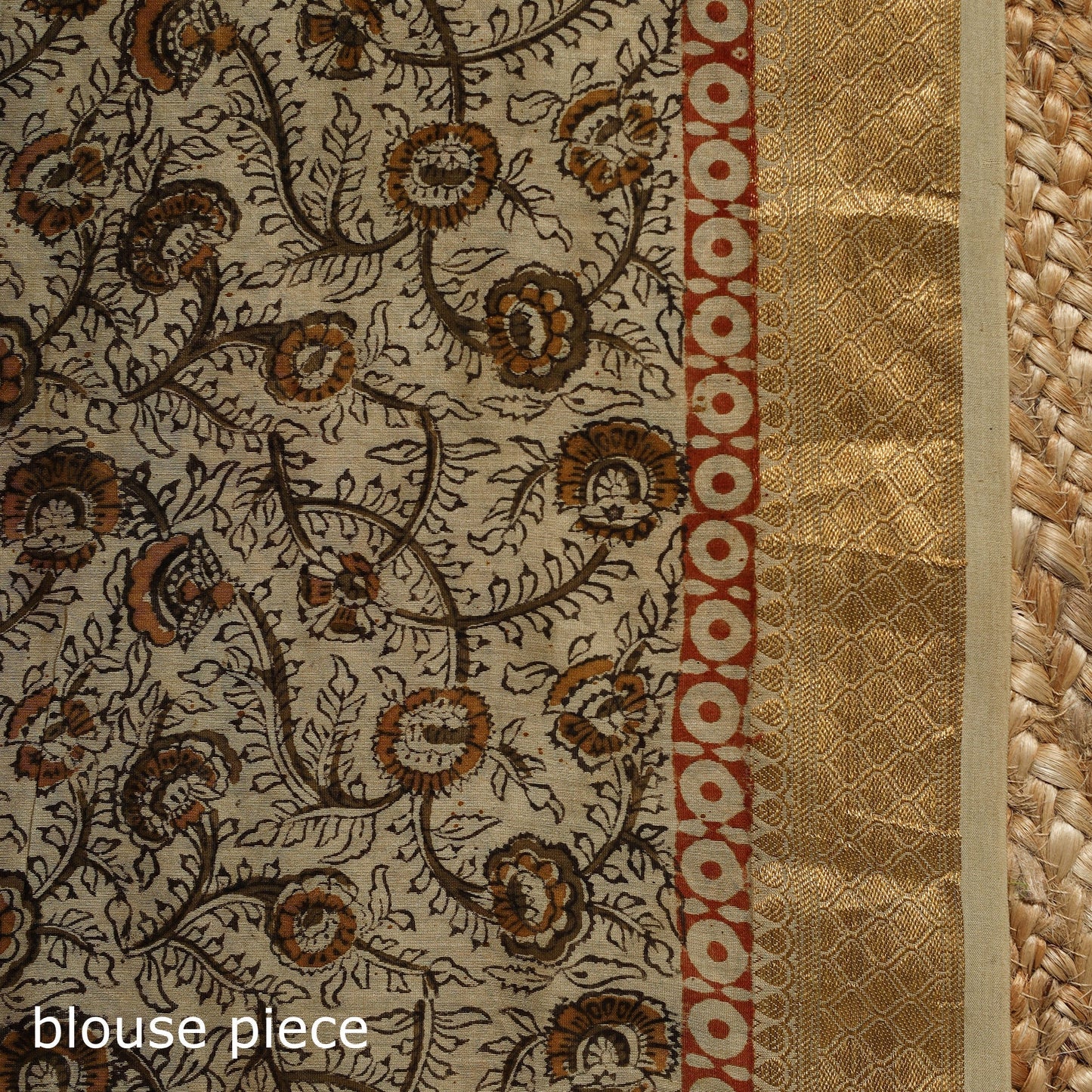 Beige - natural dyed pedana chanderi silk kalamkari saree