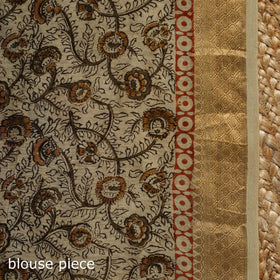 Beige - natural dyed pedana chanderi silk kalamkari saree