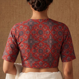 Ajrakh Hand Block Print Modal Silk Readymade Blouse 20