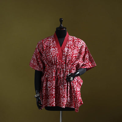 Hand batik cotton short kaftan 11 - handcrafted