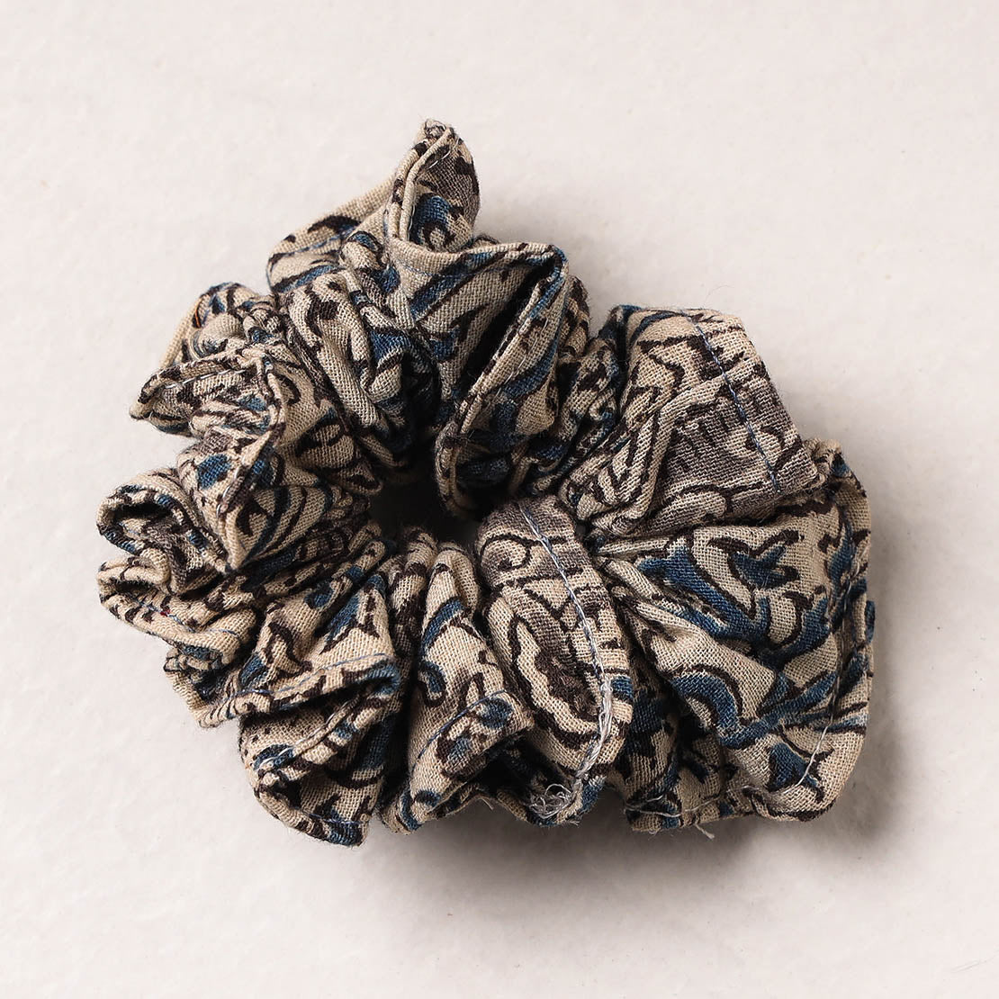   Kalamkari Block Printed Cotton Elastic Rubber Band/Scrunchie 