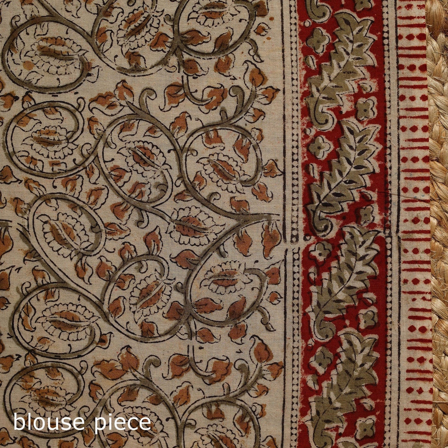 Beige - natural dyed pedana cotton kalamkari saree 30
