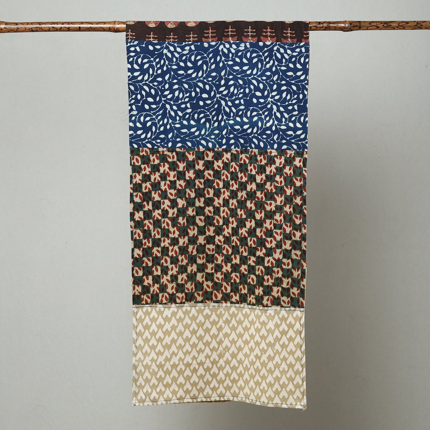 Akola with Pipad Block Printed Patchwork Cotton Stole