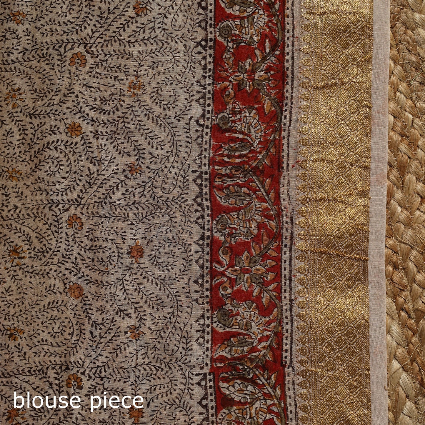 Brown - natural dyed pedana chanderi silk kalamkari saree