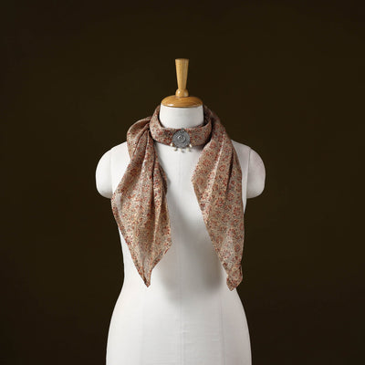 Kalamkari chanderi silk pendant necklace scarf 05