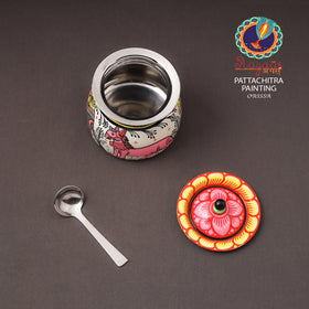 Odisha Pattachitra Handpainted Stainless Steel Ghee Pot 36