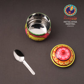 Odisha Pattachitra Handpainted Stainless Steel Ghee Pot 38