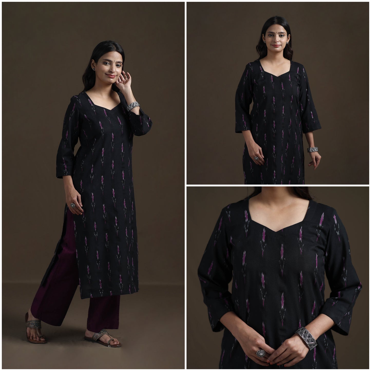 Pochampally Ikat Cotton Straight Kurta for Women 17