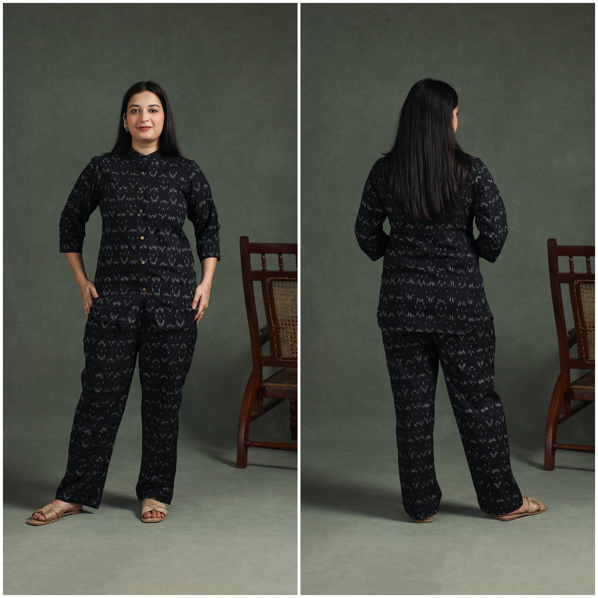 Pochampally Ikat Cotton Night Suit Set for Women 03