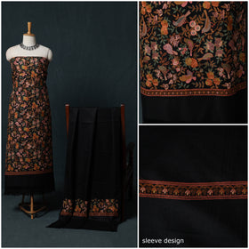 3pc Heavy Embroidered Wool Unstitched Dress Material Suit Set 49