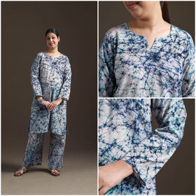 Hand Batik Print Cotton Straight Kurta with Palazzo Set for women 08