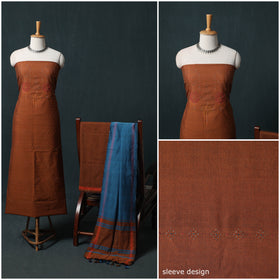 Handwoven Tangaliya Cotton 3pc Unstitched Dress Material Suit Set 08