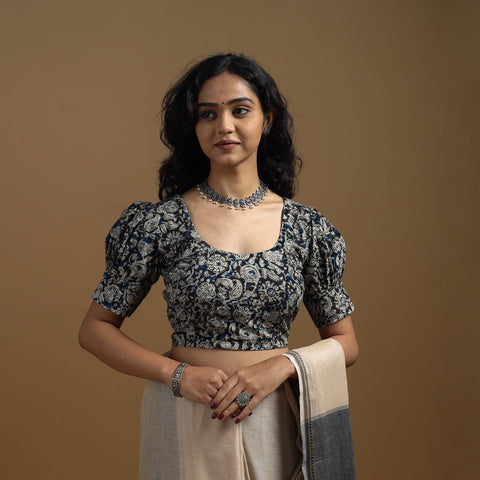 Pedana cotton natural dyed kalamkari readymade blouse 11