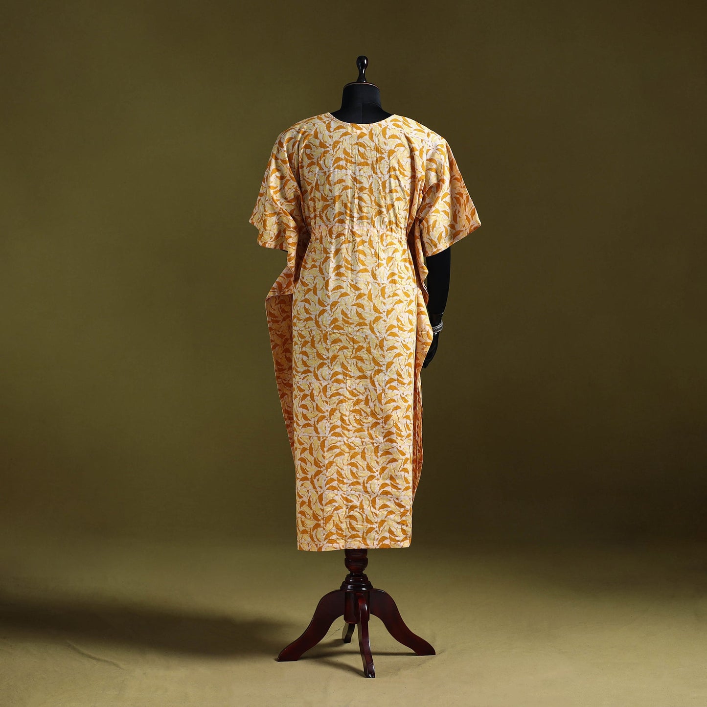 Hand batik cotton long kaftan 08 - handcrafted