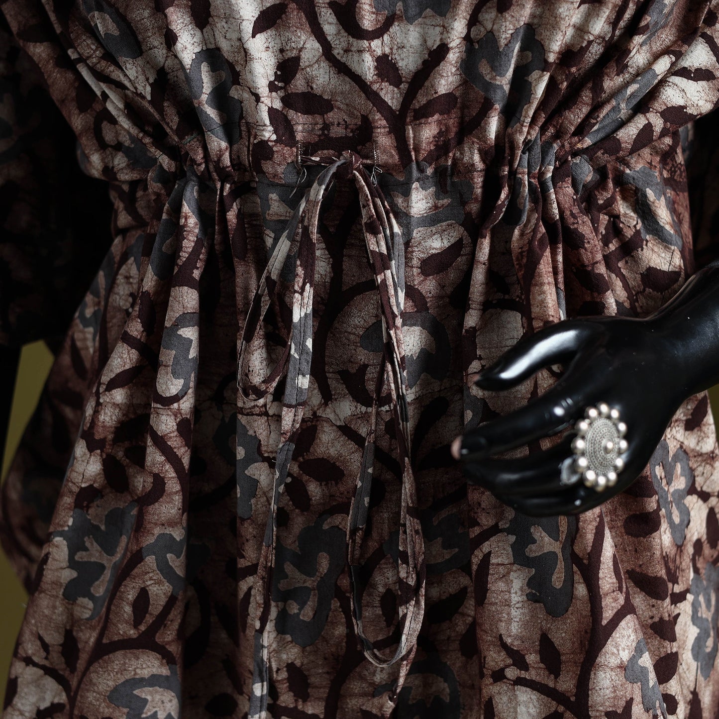 Hand batik cotton short kaftan 22 - handcrafted