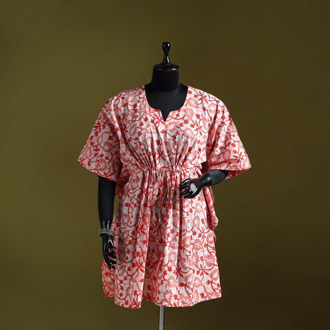 Hand batik cotton medium kaftan 32 - handcrafted