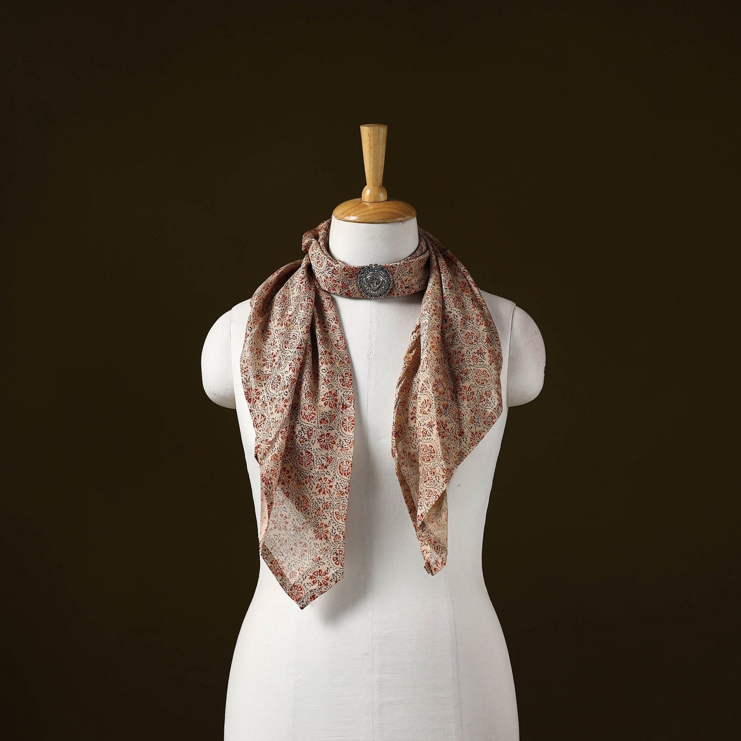 Kalamkari chanderi silk pendant necklace scarf 13