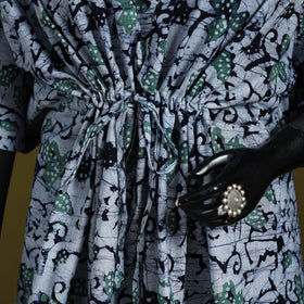 Hand batik cotton short kaftan 38 - handcrafted