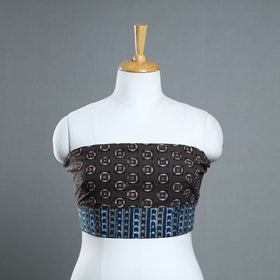 Brown - cotton pipad blouse piece 156 - handcrafted