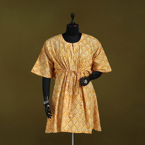 Hand batik cotton medium kaftan 59 - handcrafted