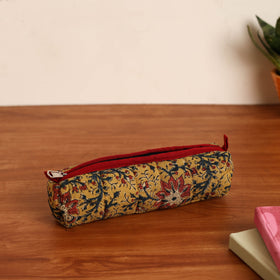  Yellow Handmade Quilted Cotton Pencil Pouch