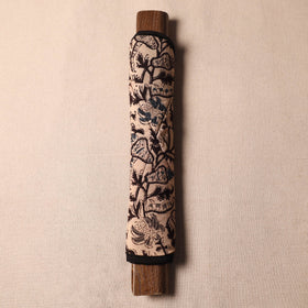 Beige Kalamkari Block Printed Fridge Top Cover with Handle Cover