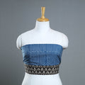 Blue - cotton pipad blouse piece 135 - handcrafted
