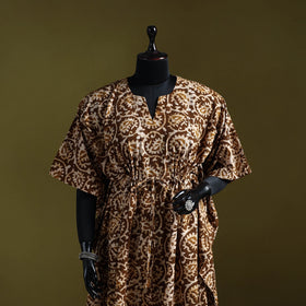 Hand batik cotton long kaftan 01 - handcrafted