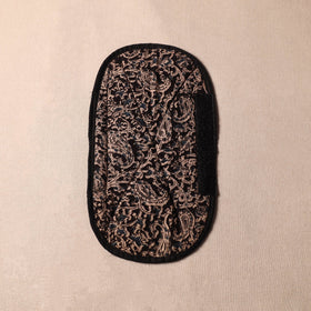 Black Kalamkari Block Printed Fridge Top Cover with Handle Cover