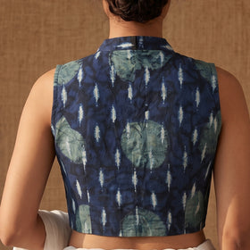 Ajrakh Hand Block Print Modal Silk Sleeveless Readymade Blouse 13