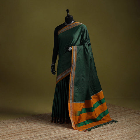 Silk cotton khun saree with ilkal pallu chikki paras border