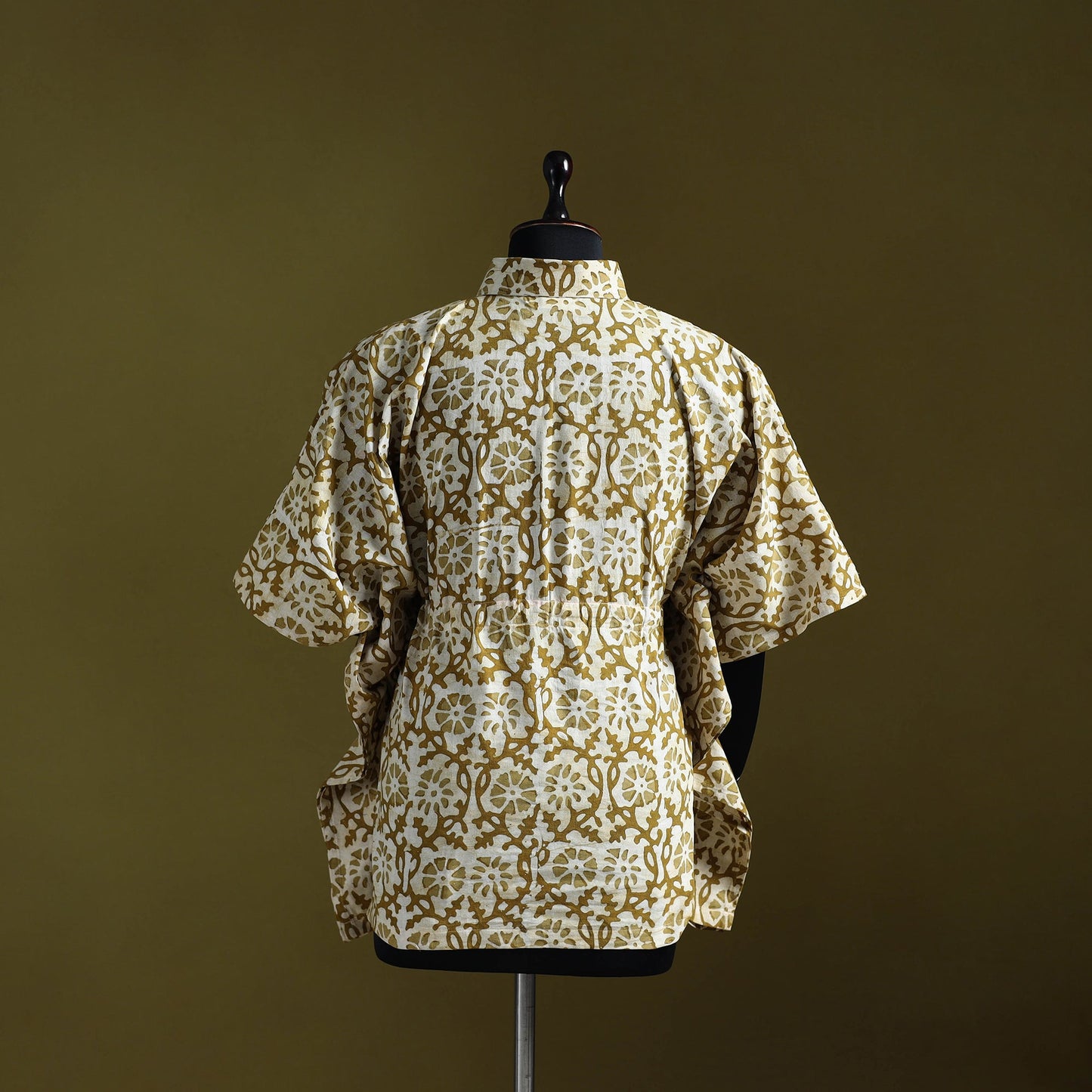Hand batik cotton short kaftan 23 - handcrafted