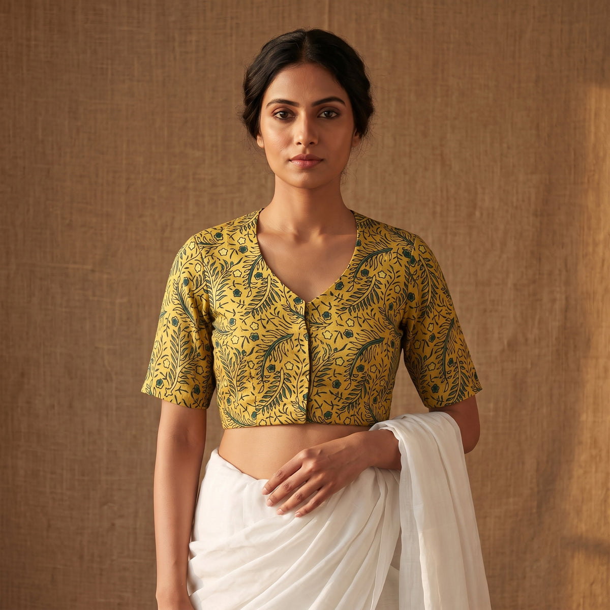 Ajrakh Hand Block Print Modal Silk Readymade Blouse 19