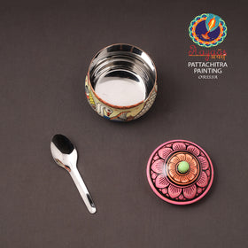 Odisha Pattachitra Handpainted Stainless Steel Ghee Pot 44