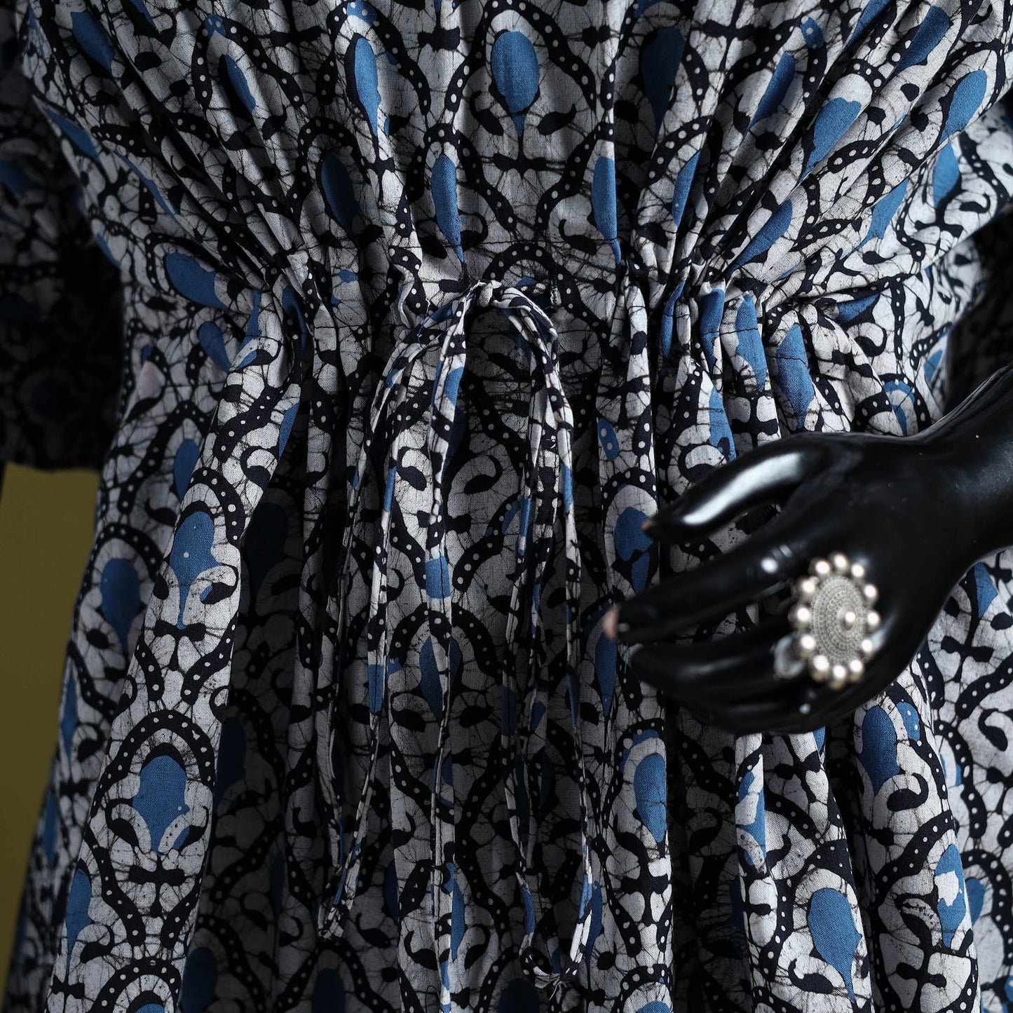 Hand batik cotton short kaftan 21 - handcrafted