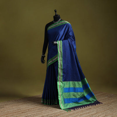 Silk cotton khun saree with ilkal pallu chikki paras border