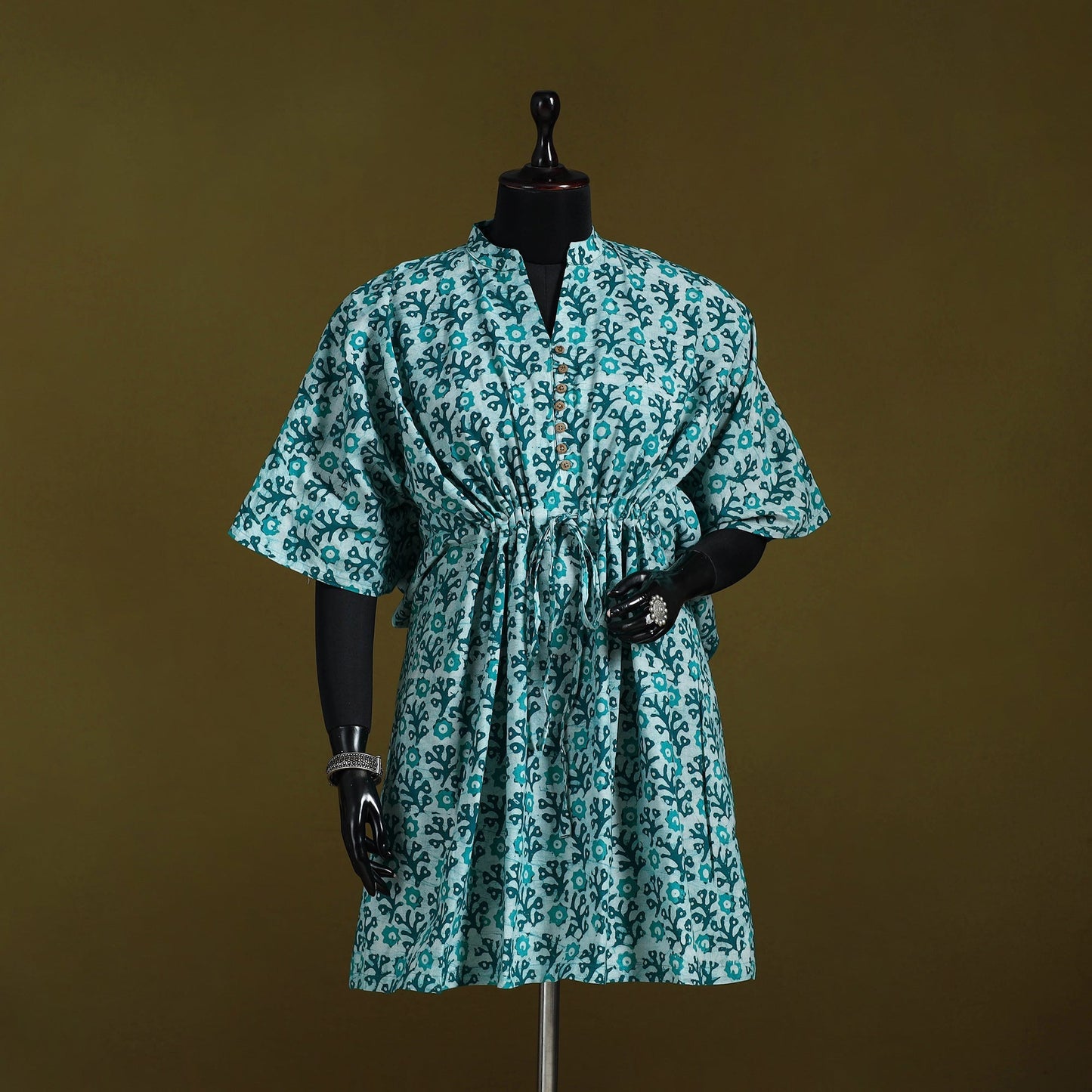 Hand batik cotton medium kaftan 54 - handcrafted