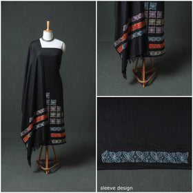 Kashmiri Aari & Sozni Hand Embroidered Cutwork Pure Merino Wool Unstitched Dress Material: Kurta, Bottom with Dupatta 08