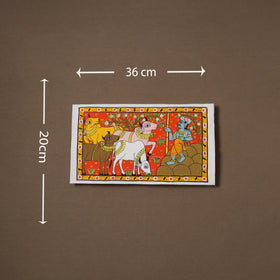 Handpainted Cheriyal Scroll Painting by Dhanalakota Sai Kiran (8 x 14 in) 09