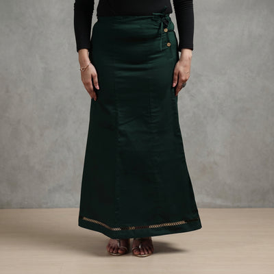 Green - Plain Woven Cotton Lycra Inskirt 02
