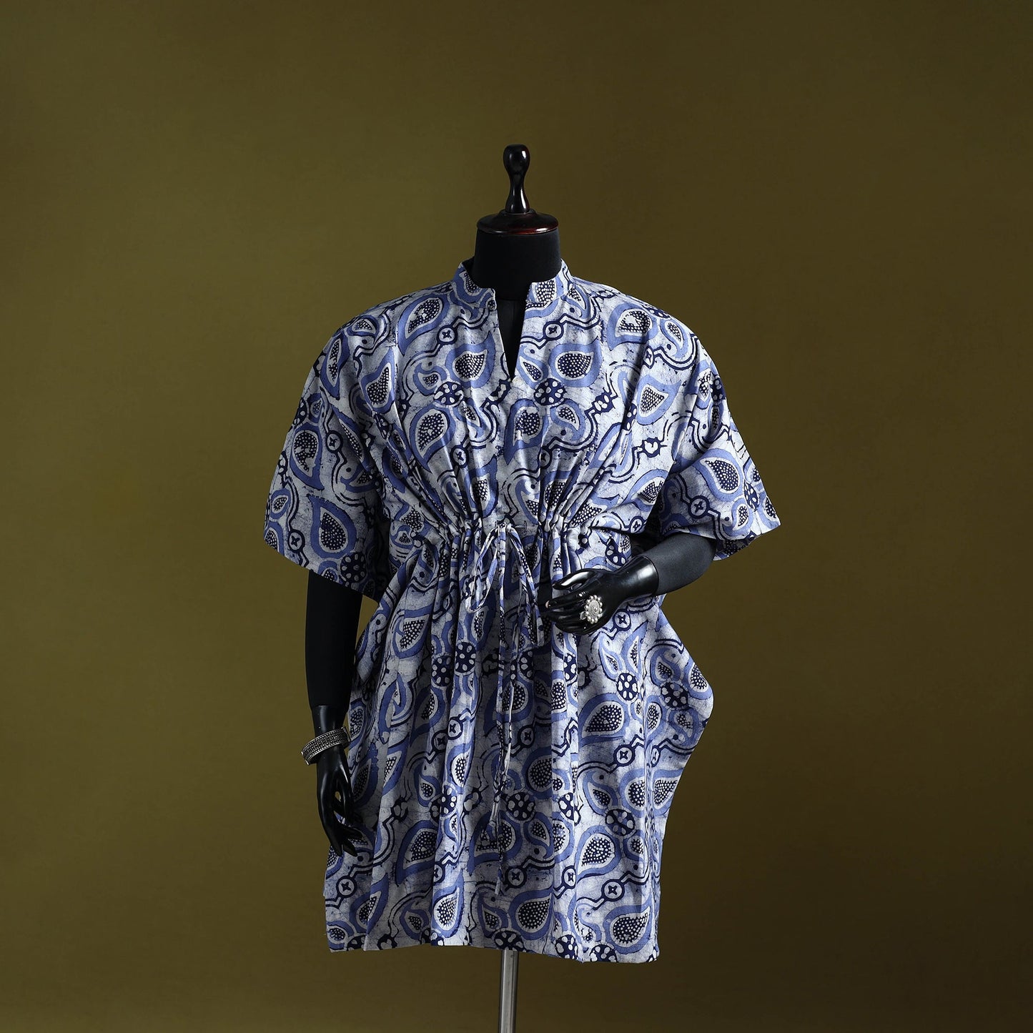 Hand batik cotton medium kaftan 33 - handcrafted