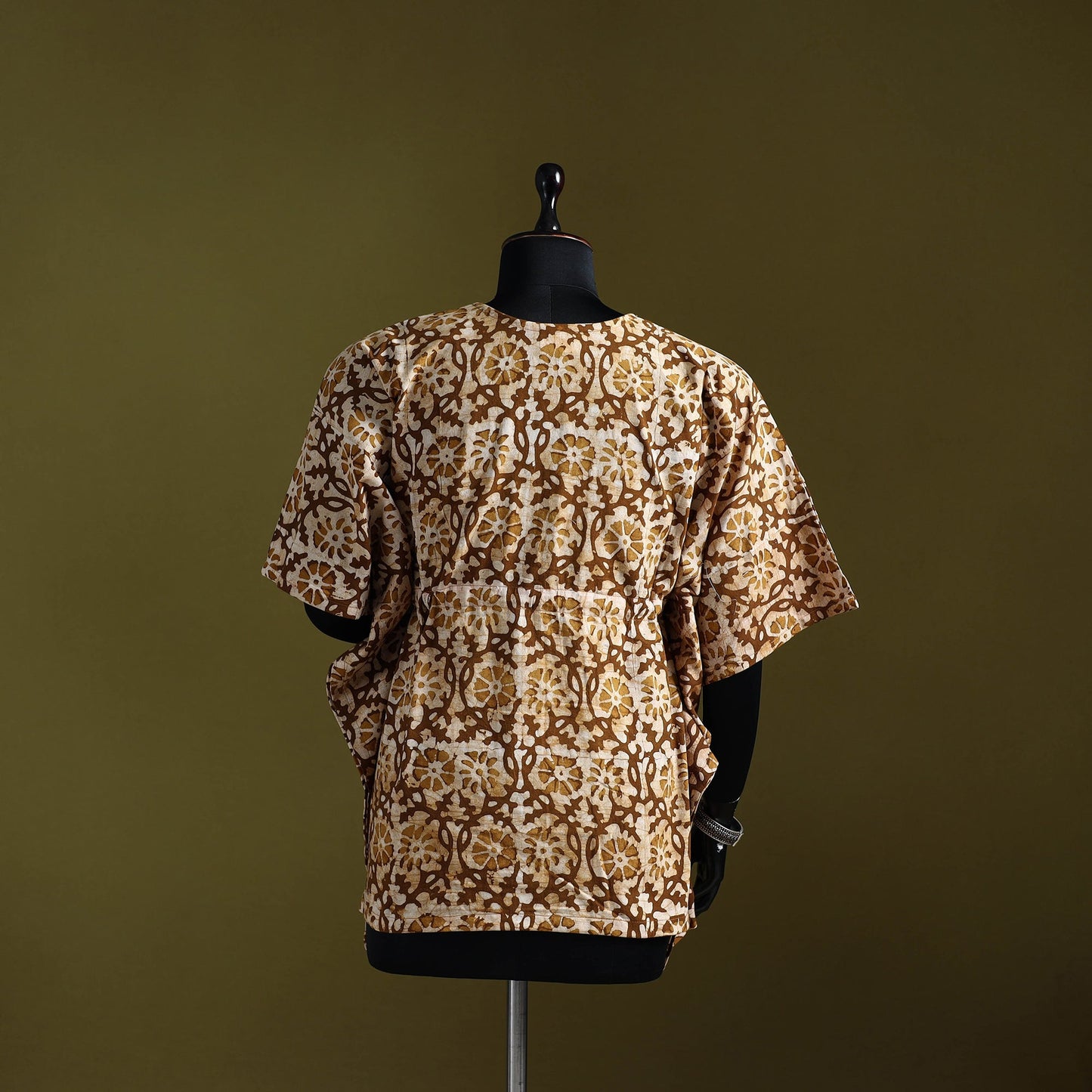 Hand batik cotton short kaftan 20 - handcrafted