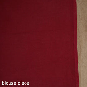 Red - mul cotton hand batik saree 18 - handcrafted