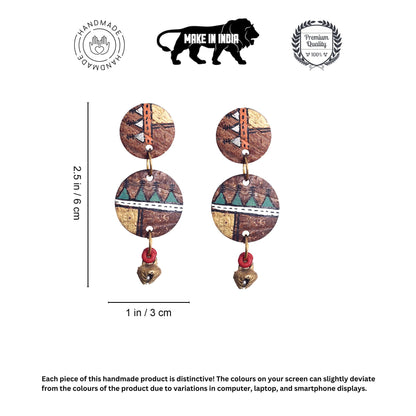 Ethnic Chic: Handcrafted Wooden Earrings with Warli Artwork