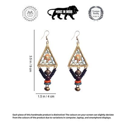 Geometric Elegance: Triangular Brass Earrings